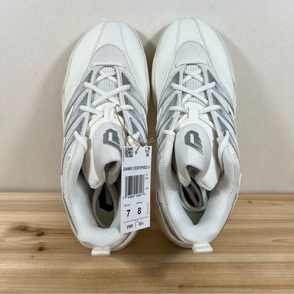 Adidas Dame Certified 3 Low basketball Shoes womens 8 core white silver metallic - Picture 7 of 12